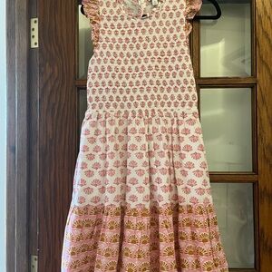J. Crew Pink and Gold Casual Dress